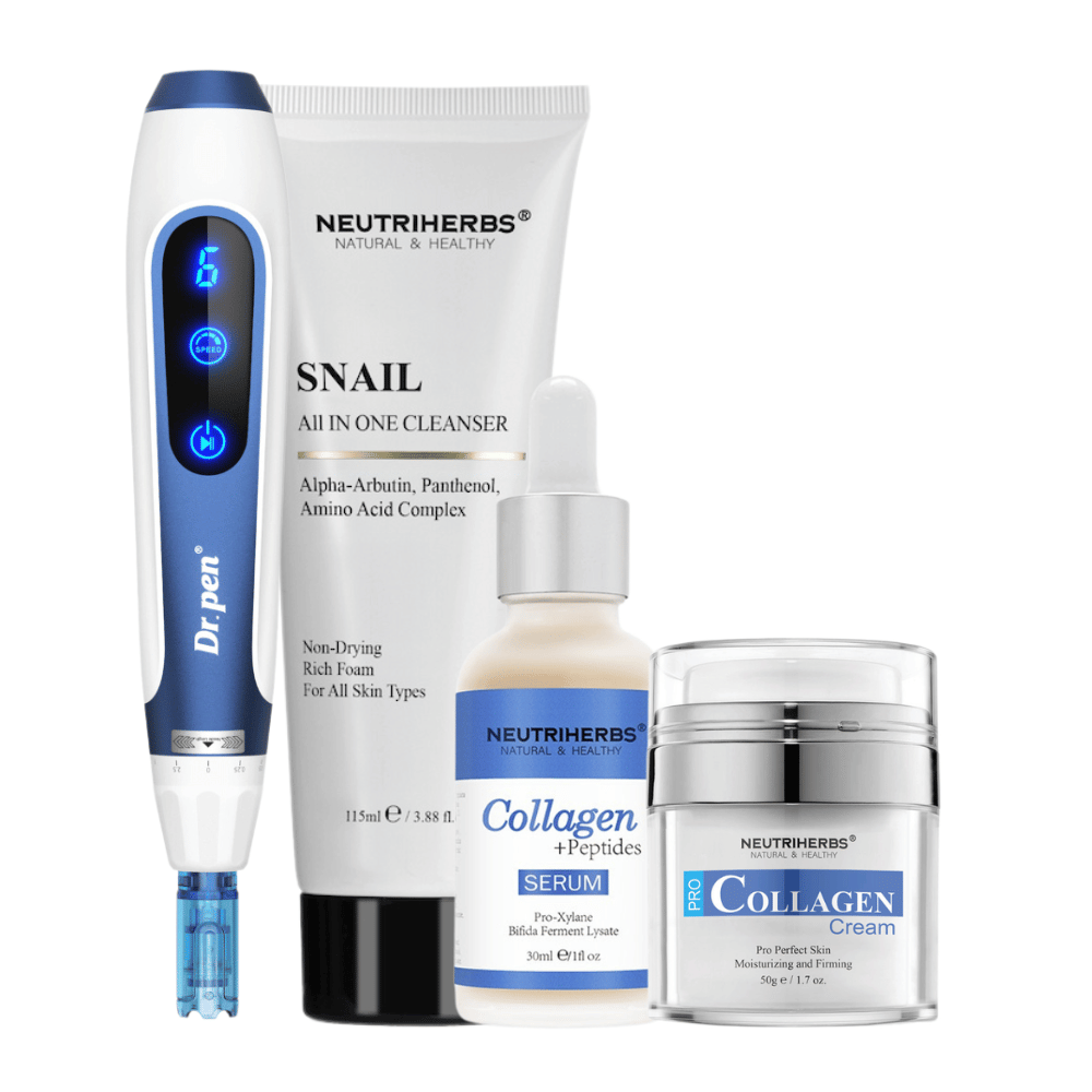 Anti-Age Kit s Dr. Pen A11, Neutriherbs Snail Cleanser, Collagen + Peptides Serum a Pro Collagen Cream.