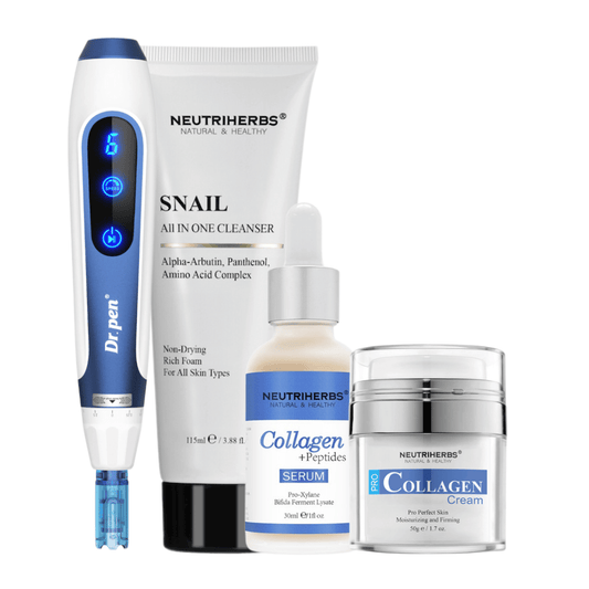 Anti-Age Kit s Dr. Pen A11, Neutriherbs Snail Cleanser, Collagen + Peptides Serum a Pro Collagen Cream.
