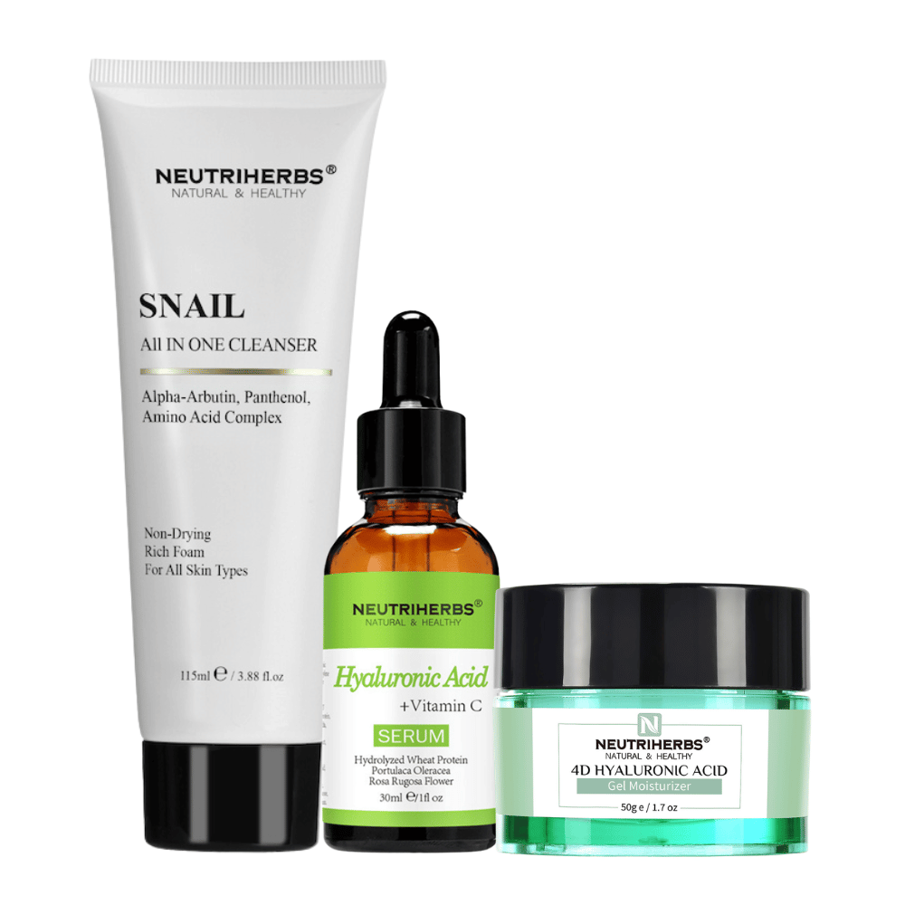 Hydration Routine Kit s Hyaluronic Acid Serum, 4D Hyaluronic Acid Gel a Snail Cleanser