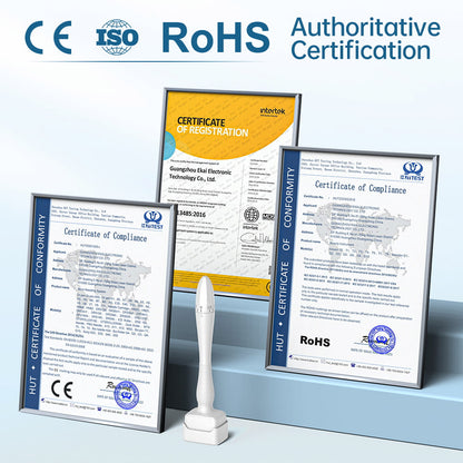 Certifikácie pre Dermastamp DRS 140A vrátane CE, ISO a RoHS, ktoré preukazujú bezpečnosť a kvalitu produktu.