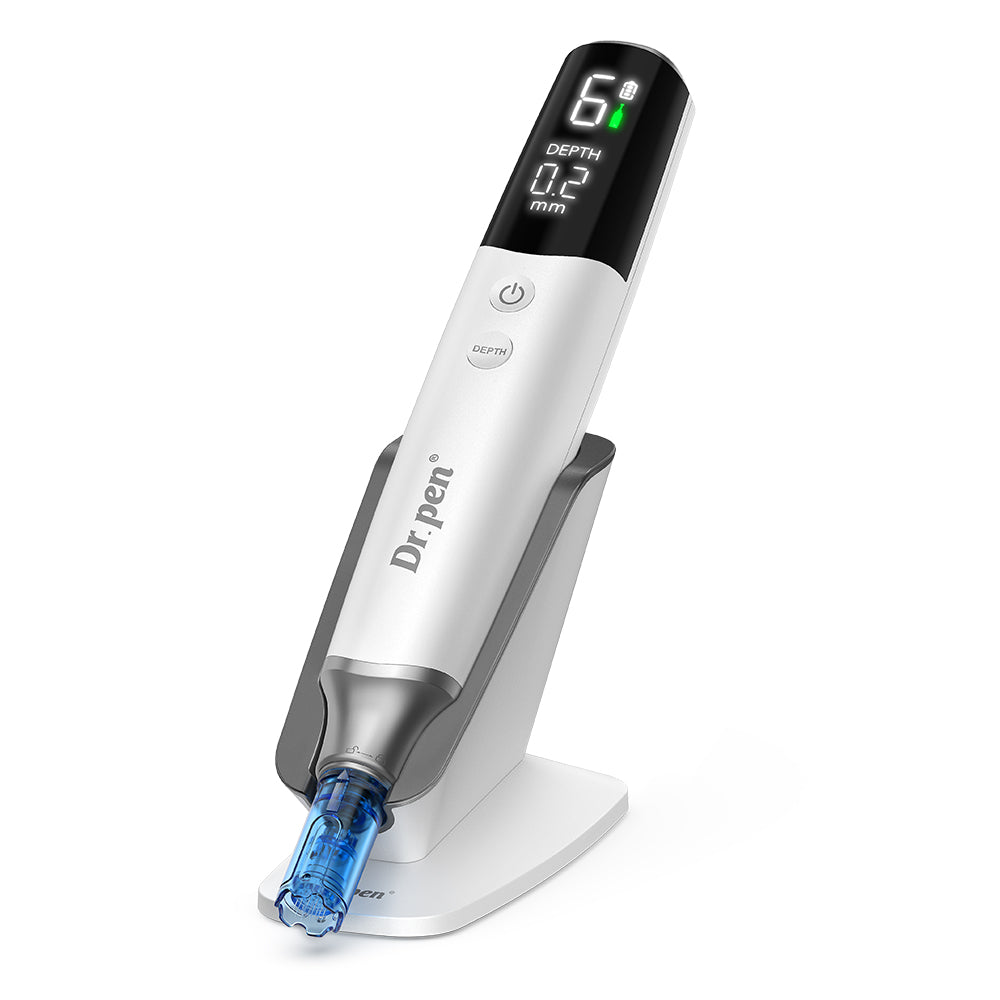 Dr. Pen M9 microneedling-pero s digitálnym displejom, nastaviteľnou hĺbkou ihly a ihlovou kazetou pre profesionálny microneedling doma aj na klinike.