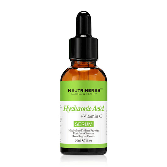 Neutriherbs Hyaluronic Acid + Vitamin C Serum 30 ml s kyselinou hyalurónovou a vitamínom C. Hydratačné pleťové sérum, ktoré dodáva jas, zjednocuje tón pleti a pomáha redukovať jemné linky pre jemnú a sviežu pokožku.