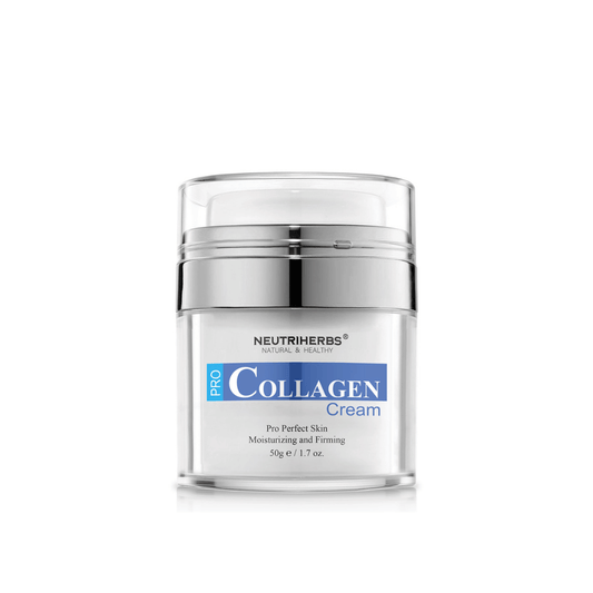 Neutriherbs Pro Collagen Cream 50 g v elegantnom tégliku. Hydratačný a spevňujúci pleťový krém, ktorý bol vyvinutý na zlepšenie elasticity pokožky, poskytovanie dlhodobej hydratácie a podporu pevnejšej pleti s jemným a pružným pocitom.