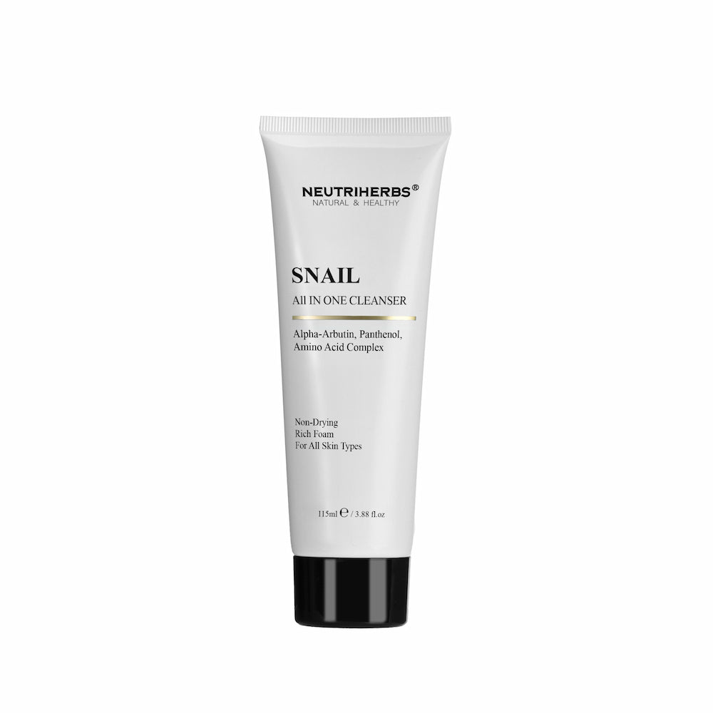 Neutriherbs Snail All In One Cleanser 115 ml – jemné čistenie tváre so slimačím extraktom, alpha-arbutínom a panthenolom pre všetky typy pleti.