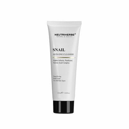 Neutriherbs Snail All In One Cleanser 115 ml – jemné čistenie tváre so slimačím extraktom, alpha-arbutínom a panthenolom pre všetky typy pleti.
