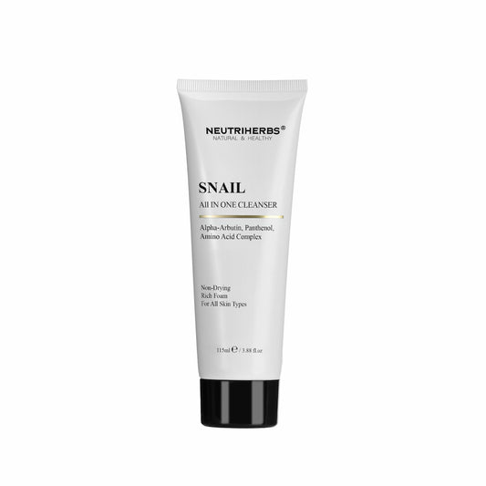 Neutriherbs Snail All In One Cleanser 115 ml – jemné čistenie tváre so slimačím extraktom, alpha-arbutínom a panthenolom pre všetky typy pleti.